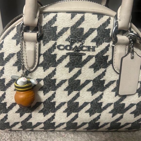 Coach Cream and Black Houndstooth Sydney Satchel - Picture 1 of 7